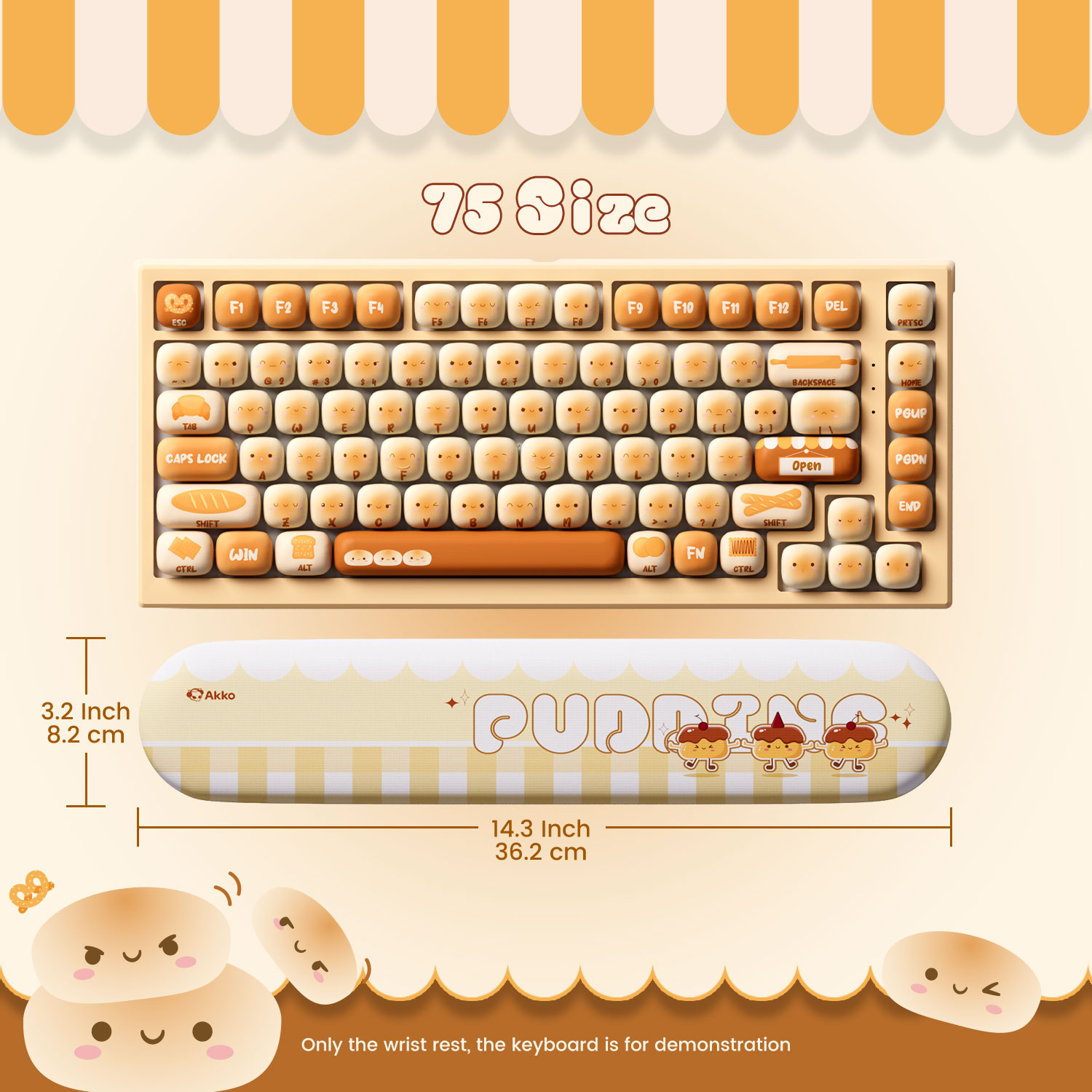 Wrist Rest Ergonomic - Akko Pudding Buns Tastiera poggiapolsi ergonomico