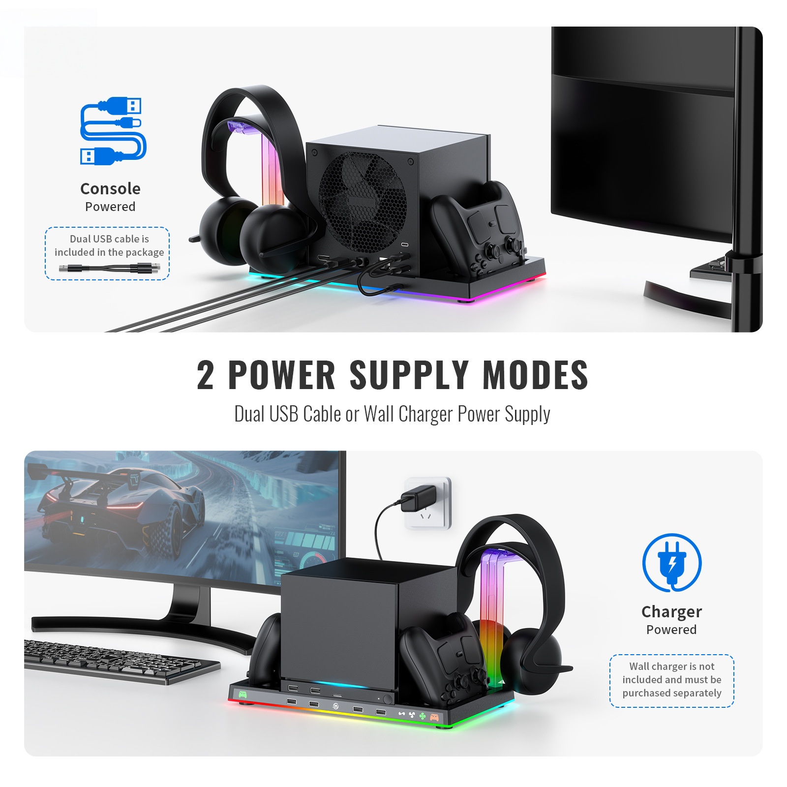 Headset Stand Rgb - Dock versatile per Steam Machines, con